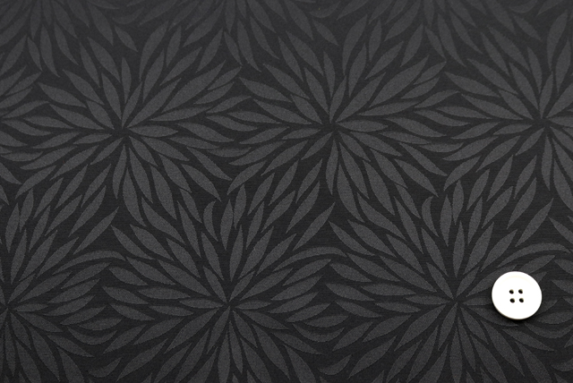 イベントや衣装に最適な光沢感のある素材　ポリエステル綸子　むじな菊　黒  