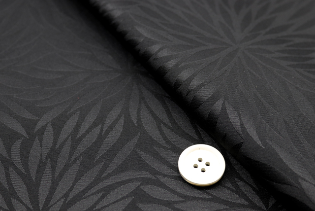 イベントや衣装に最適な光沢感のある素材　ポリエステル綸子　むじな菊　黒  