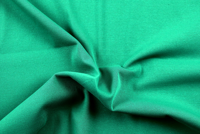 お値打ちな1.5mカット コットンリブニット 緑青 全体（江戸ッ子 210ya）