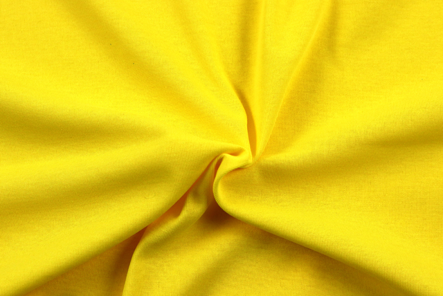 お値打ちな1.5mカット コットンリブニット 黄色 全体（江戸ッ子 210ya）