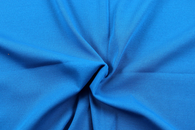 お値打ちな1.5mカット コットンリブニット くすんだ青 全体（江戸ッ子 210ya）