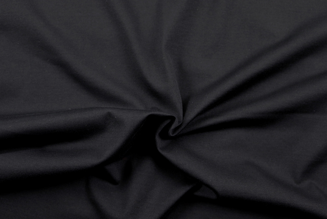 お値打ちな1.5mカット コットン天竺ニット 黒 全体（江戸ッ子 210ya）