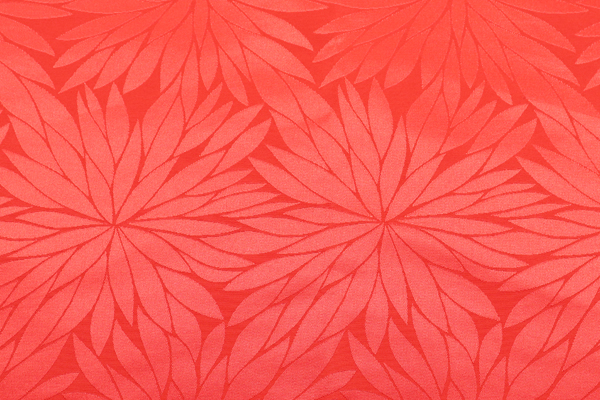 イベントや衣装に最適な光沢感のある素材　ポリエステルジャガード　菊の柄　赤 