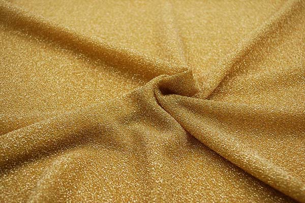 イベントや衣装に最適な光沢感のある素材　ラメ入りニット　ゴールド（黄）  