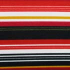 マルチボーダープリントニット生地 黒・オレンジ・赤系（現在の色）