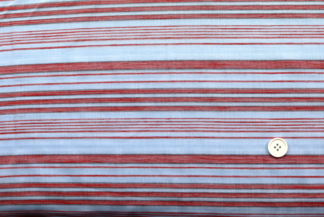 からみマルチボーダー生地 水色・朱赤 全体(江戸ッ子 210ya)