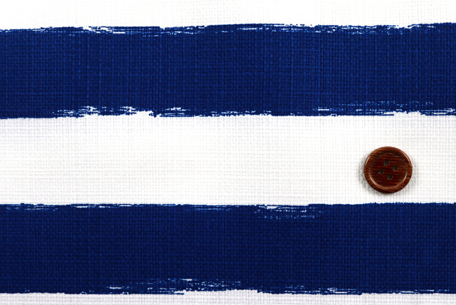 バニラン ビッグボーダープリント 青×白 ボーダー幅比較(ボタン2cm)