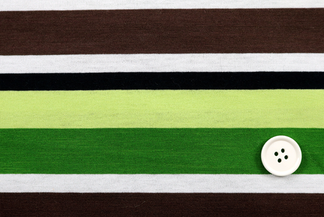 マルチカラー ボーダー天竺ニット 緑系 ボタン比較（江戸ッ子 210ya）