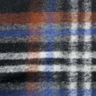 エアリー起毛ビッグチェックニット生地 黒・濃青・茶（現在の色）