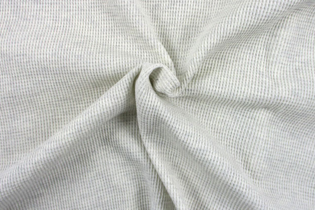 コットンワッフルニット オフ白 全体（江戸ッ子 210ya）