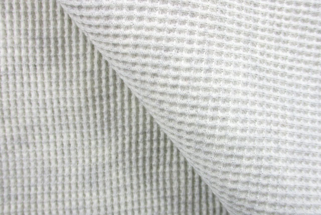 コットンワッフルニット オフ白 ドレープ感