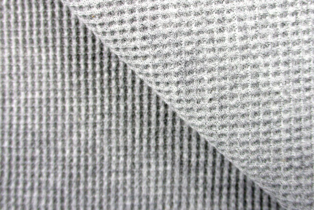 コットンワッフルニット グレイ ドレープ感