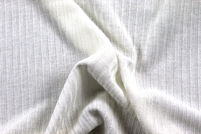 リブニット オフホワイト ドレープ