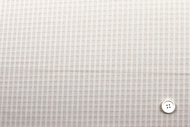 二重小格子ドビーニット うすベージュ 全体（江戸ッ子 210ya）