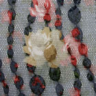 ながれ水玉チュールレース生地 薔薇柄 紺地×赤・グレイ他（現在の色）