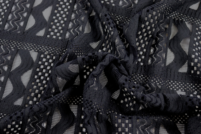 ラッセルレース 黒 ドレープ