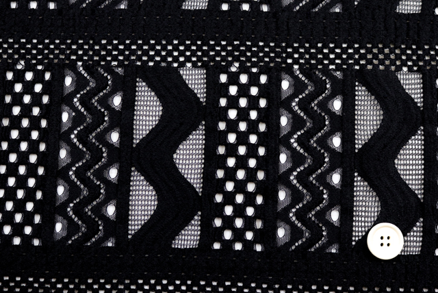 ラッセルレース 黒 柄アップ・ボタン比較