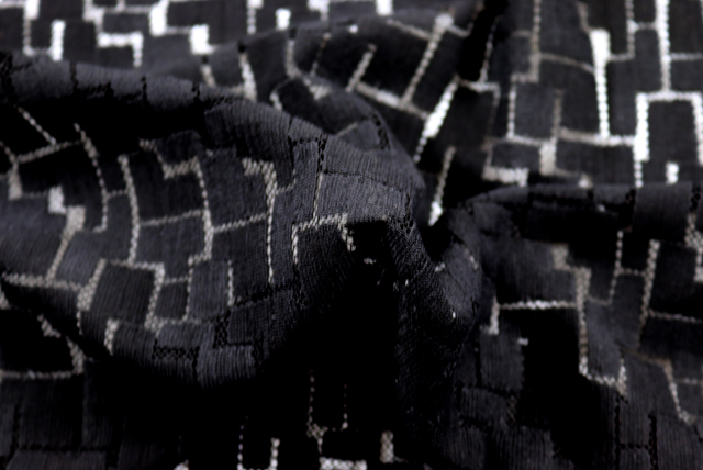 チュールブロックレース 黒 ドレープ