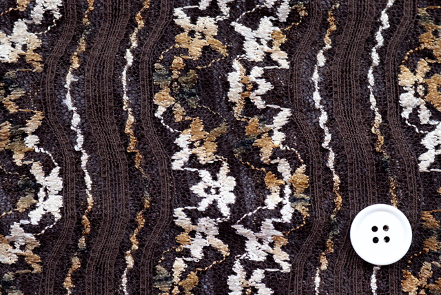 2WAYストレッチ マルチカラーレース 茶色地 柄アップ(江戸ッ子 210ya)