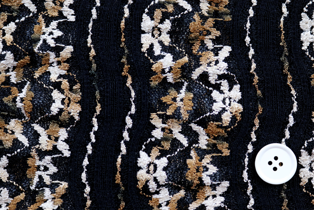 2WAYストレッチ マルチカラーレース 黒地 柄アップ(江戸ッ子 210ya)