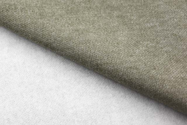裏起毛ニット生地 裏起毛ニット生地 モスグリーン