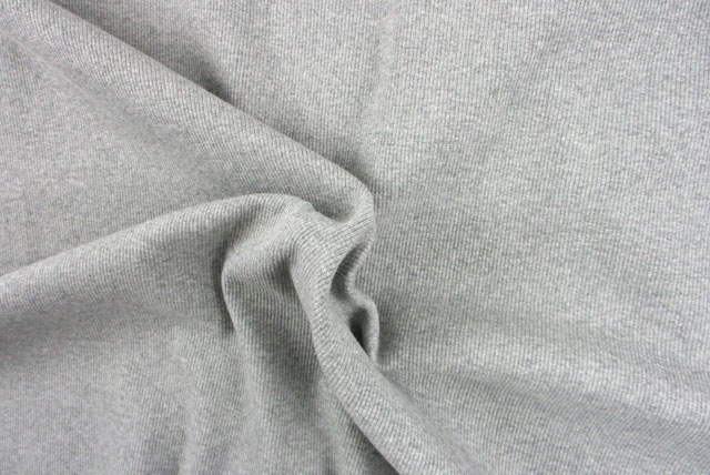ストレッチコットンリブニット生地 杢グレイ