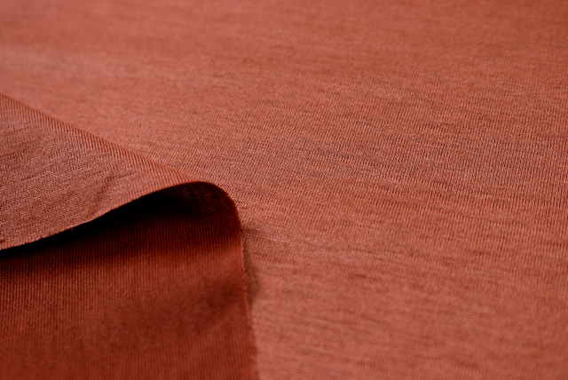 シルケット加工 天竺ニット ブロンズブラウン 裏面・厚み