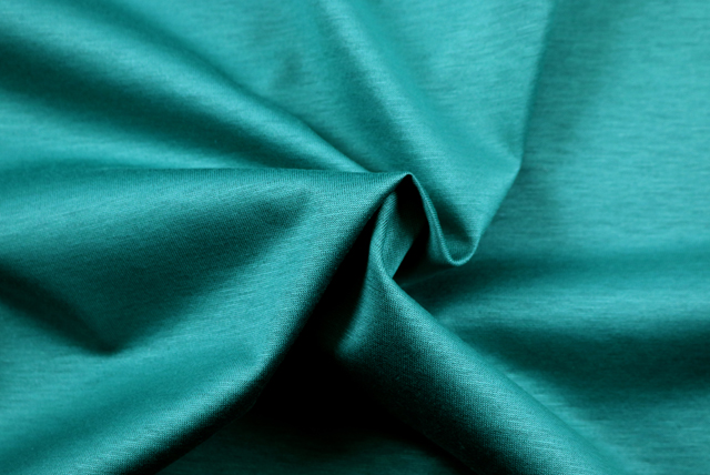 シルケット加工 天竺ニット ピーコックグリーン ドレープ
