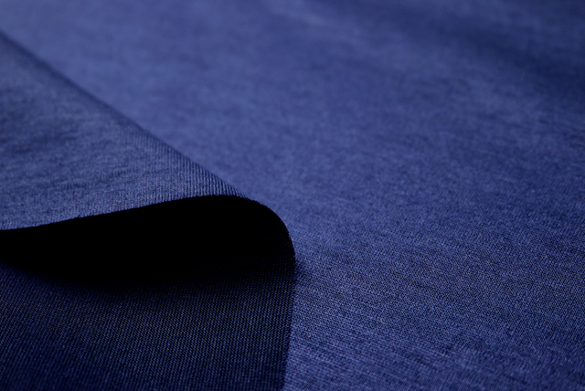 シルケット加工 天竺ニット 濃紺 裏面・厚み