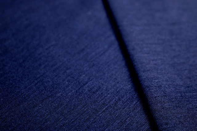 シルケット加工 天竺ニット 濃紺 表面アップ