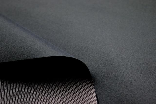 撥水加工 服地 チャコールグレイ 裏面・質感
