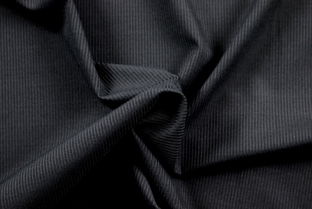 2WAYストレッチ リブニット 黒 ドレープ
