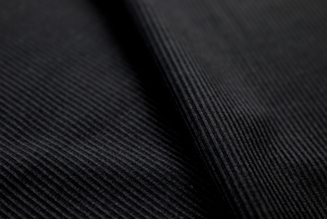 2WAYストレッチ リブニット 黒 裏面・折返し