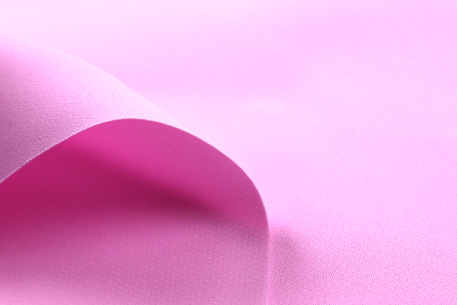 撥水加工 スムースニット ピンク 裏面・厚み（江戸ッ子 210ya）