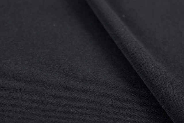 トリアセ スムース フォーマルニット 黒 裏面と編み目（江戸ッ子 210ya）