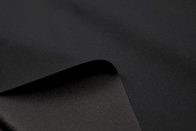 撥水加工 スムースニット 黒 表面アップ(スムースな質感)