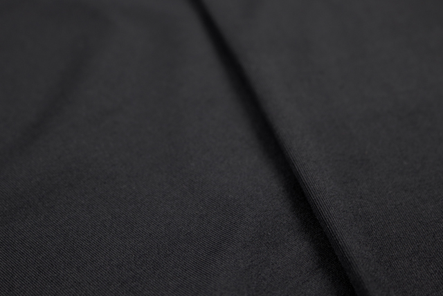 2WAYストレッチ スムースニット 黒 生地折り返し(厚みとコシ)