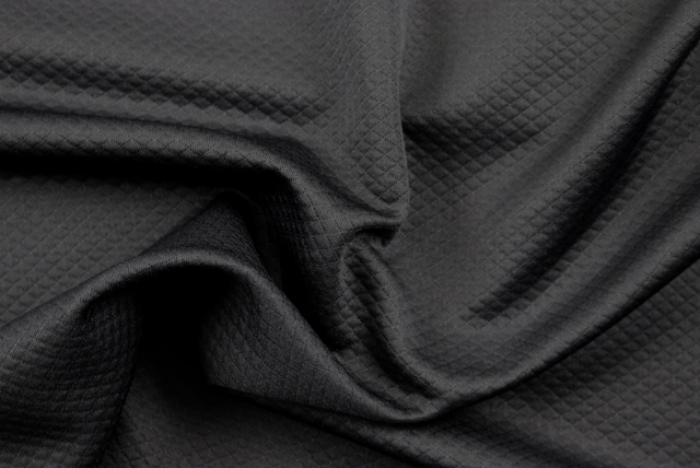 東レ バイアスふくれドビーニット 黒 ドレープ(立体感と伸縮性)