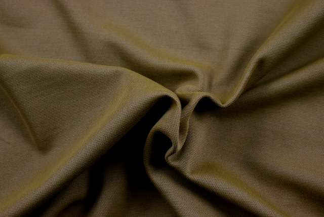 カチオン ダブルフェイスニット マスタード ドレープ(やわらかさと伸び)