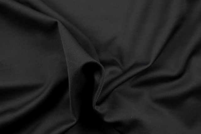 カチオン ダブルフェイスニット 黒 ドレープ(やわらかさと伸び)