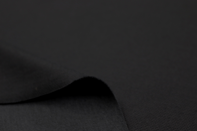 カチオン ダブルフェイスニット 黒 表面アップ(編みの表情)