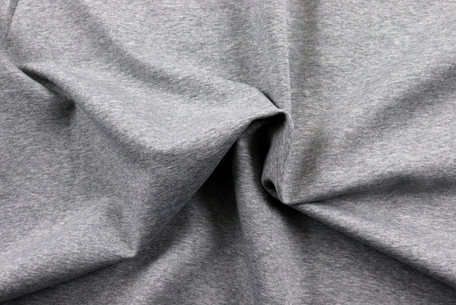 2WAYストレッチ 裏毛スウェットニット グレイ 全体(杢調の表情)(江戸ッ子 210ya)