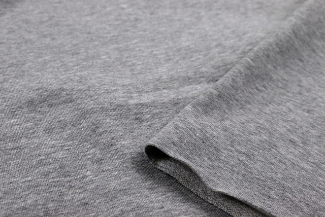 2WAYストレッチ 裏毛スウェットニット グレイ 裏面(裏毛の質感)(江戸ッ子 210ya)