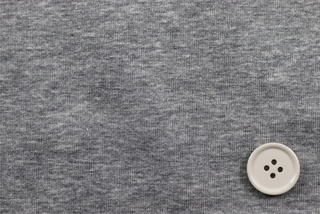 2WAYストレッチ 裏毛スウェットニット グレイ ボタン比較(2cm)(江戸ッ子 210ya)