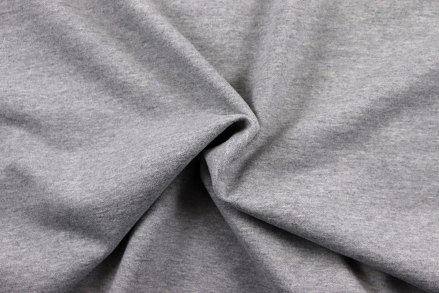 広幅 裏毛スエットニット グレイ 全体（杢調の表情）（江戸ッ子 210ya）