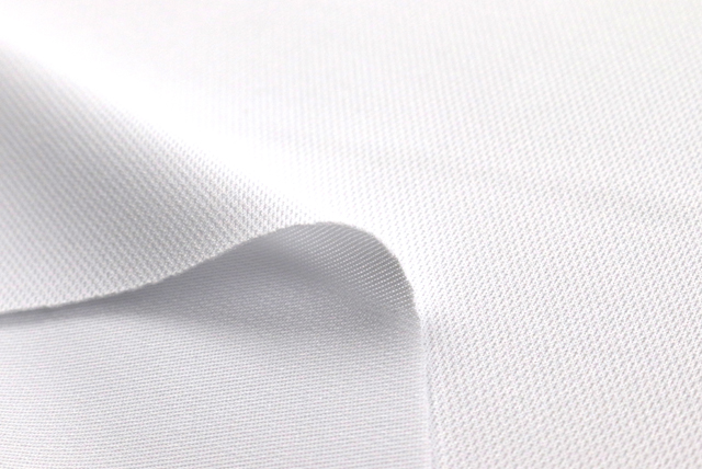 広幅 ポリエステル ダブルニット 白 表面アップ(編み地の参考)