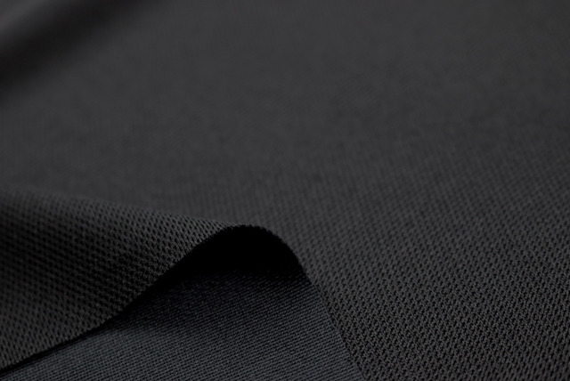 広幅 ポリエステル ダブルニット 黒 表面アップ(編み地の参考)