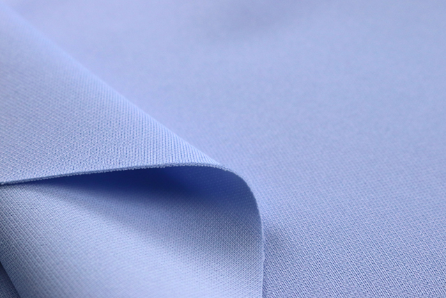 東レ ダブルスムースニット 少しくすんだ空色 表面アップ(編み地と色味の参考)