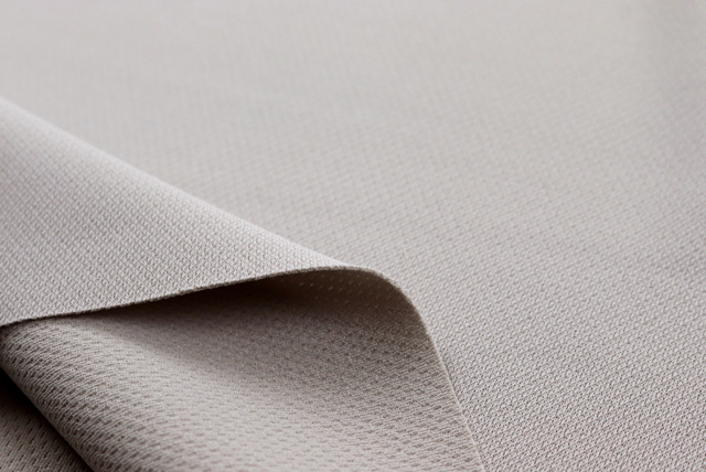 東レ ダブルニット グレージュ 表面アップ(編み目の表情)(江戸ッ子 210ya)