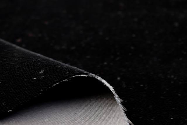 ベルベット 黒 裏面と毛足(江戸ッ子 210ya)